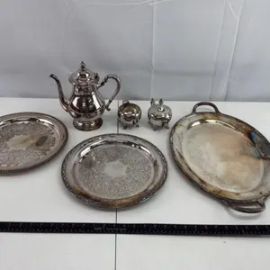 Silverplate Tea Set & Trays