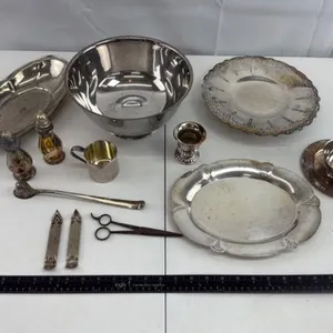 Silverplate Serving Set w/ Trays & Condiment Set