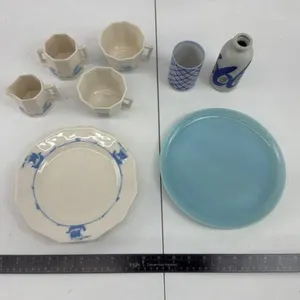 Mixed Kutani Teacups, Plates & Vase Set