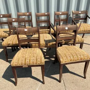 Vintage 8pc Walnut Dining Chairs