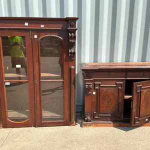 Antique Victorian Walnut Cabinet