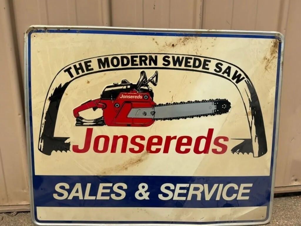 Vintage Jonsereds Sales & Service Sign