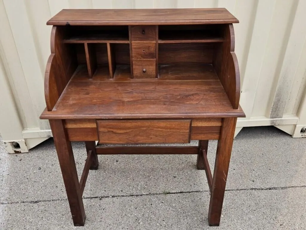Wooden Writing Desk with Pigeonholes