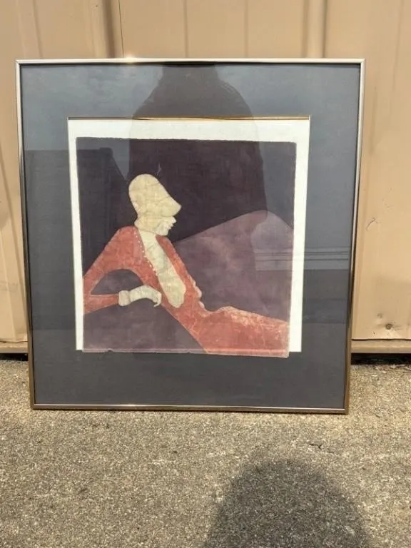Framed Abstract Figurative Print 32in x 36in