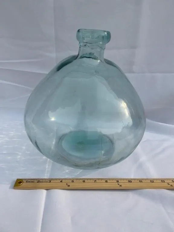 Blue Glass Demijohn Bottle 12in