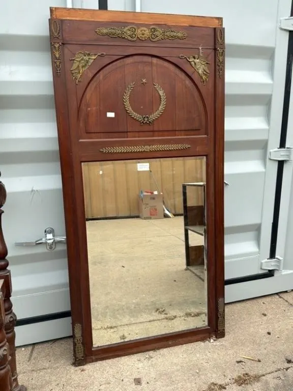 French Ormolu Pier Mirror 69in Tall