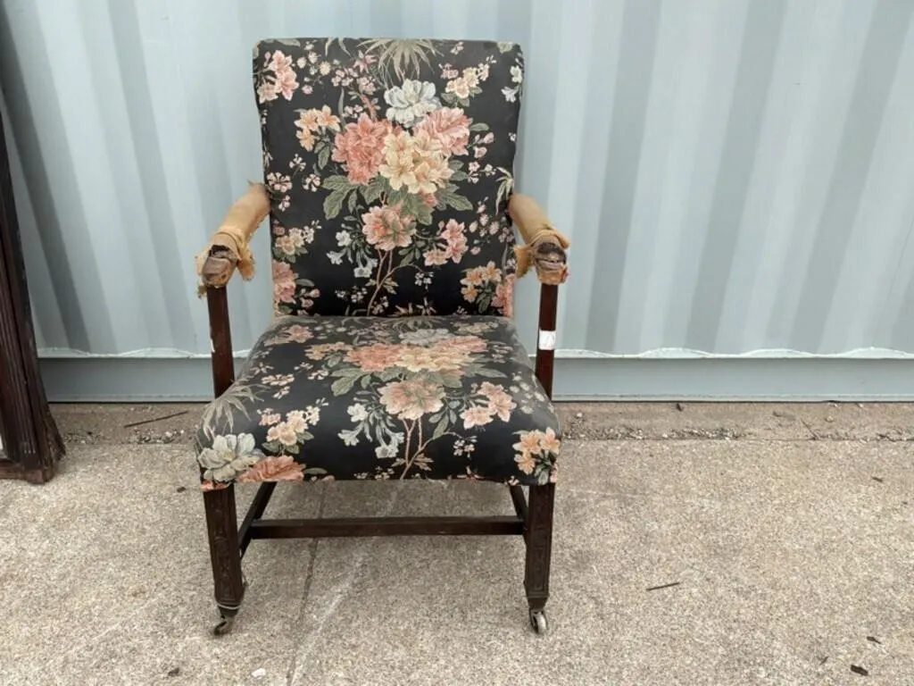 Vintage Floral Upholstered Armchair