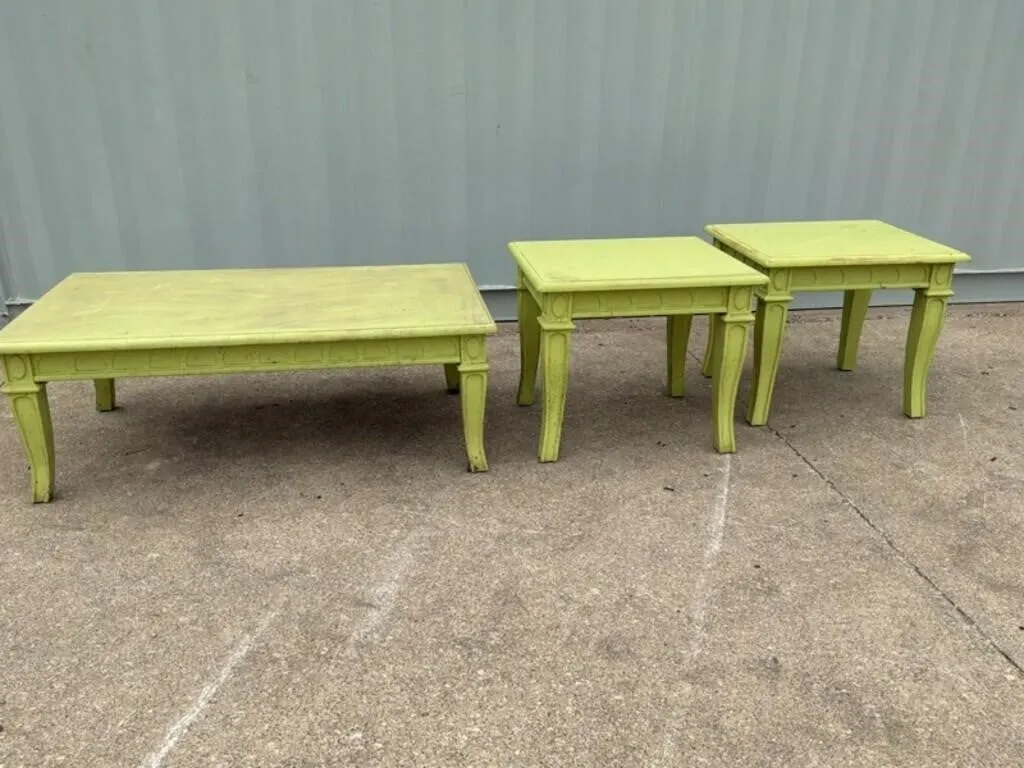 Lime Green Nesting Tables (Set of 3)