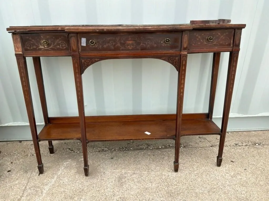 Antique Inlaid Mahogany Corner Cabinet