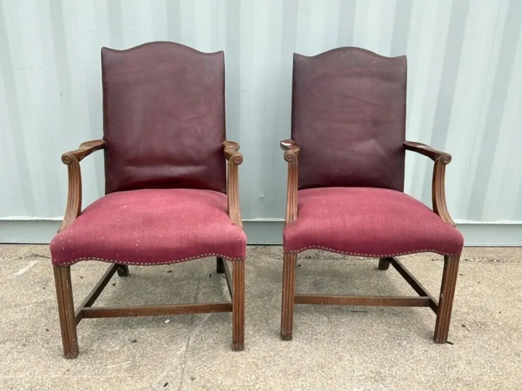 Pair of Vintage Mahogany Armchairs