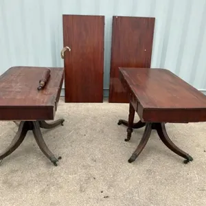 Regency Mahogany Twin Pillar Dining Table
