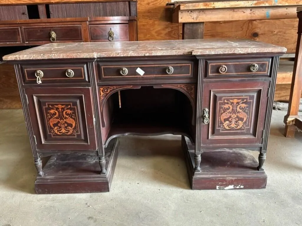 Antique French Marble Top Desk