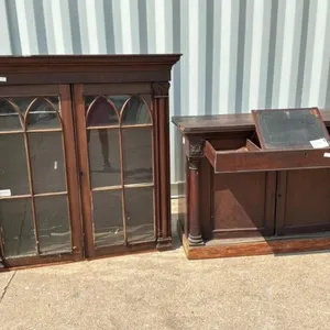 Regency 2-Door Bookcase w/ Pediment & Drawer