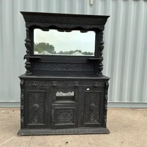 Carved Oak Sideboard with Mirror