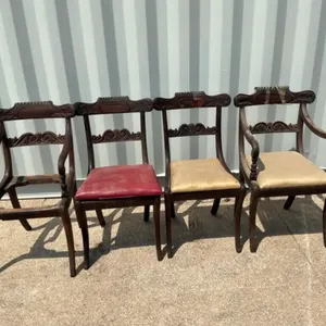Antique Carved Wood Dining Chairs