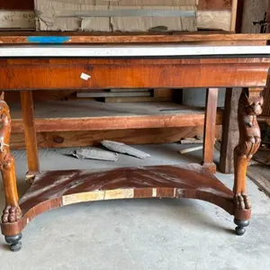 Antique Carved Wood Console Table