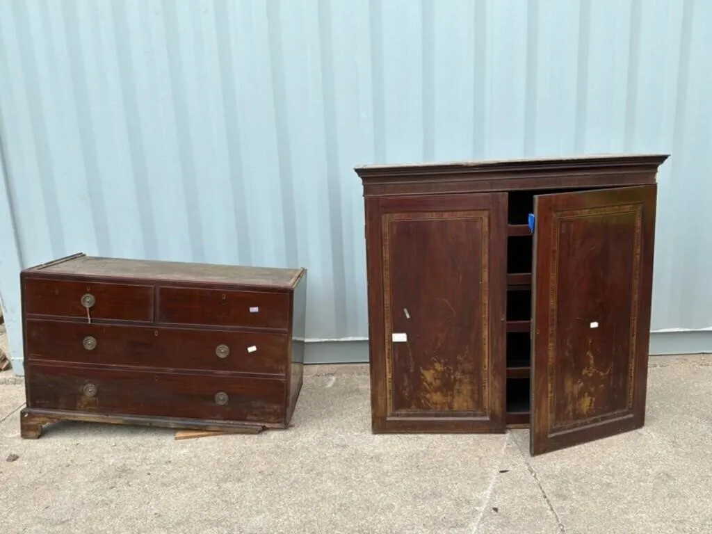Vintage Mahogany 2 Piece Chest