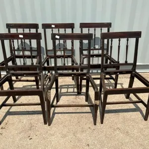 6 Antique-Style Wood Dining Chairs