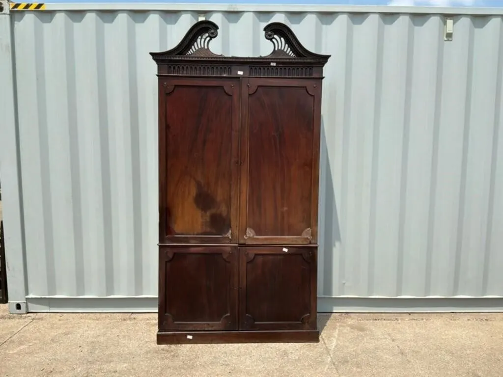 Chippendale Mahogany Blind Door Linen Cupboard