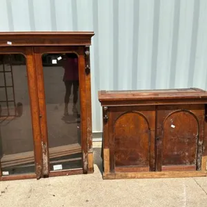 Antique Burr Walnut 2 Piece Bookcase