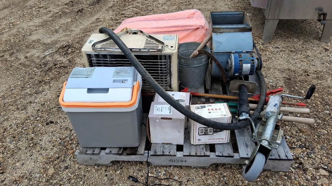 Tarp, Wire Stretcher, Kerosene Heater