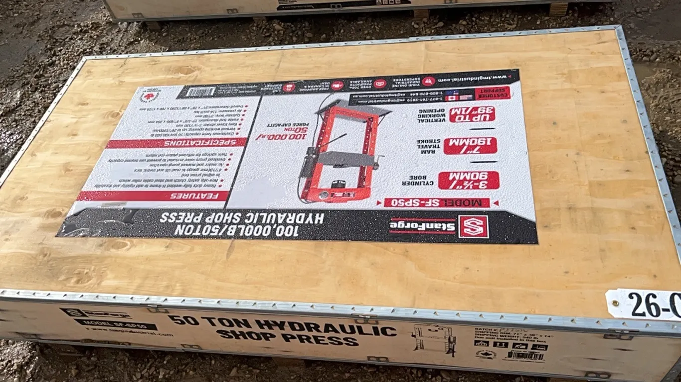NEW/UNUSED STANFORGE MODEL SF-SP50 50 TON HYD SHOP PRESS - s/n P2230V2605020