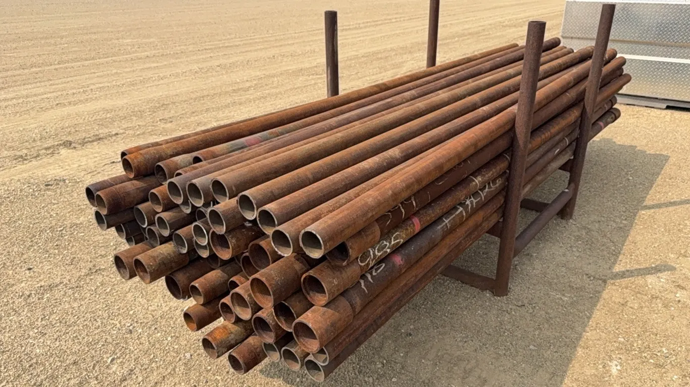 ID 4480 (75) 2 7/8" Pipe Posts 10' +Rack