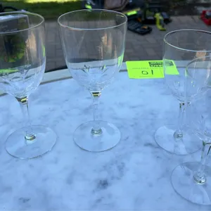 A Collection of Cut Crystal Stemware. (Unknown Maker, 20th Century) A 23-piece assortment of clear cut crystal stemware and glassware featuring an etc