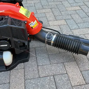 Echo PB-580T backpack gas leaf blower. Features a 2-stroke engine, padded shoulder straps, translucent fuel tank, and tube-mounted throttle control. N