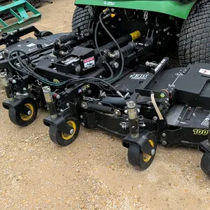 Lastec Articulator 100EFD1580-US batwing articulating turf mower deck. Features five articulating decks with individual gauge wheels. Front-mount PTO 