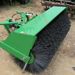 2018 John Deere 1400/1500 60" Broom heavy-duty rotary broom attachment. Features 60" clearing width, poly bristles, hydraulic angling cylinder, mechan
