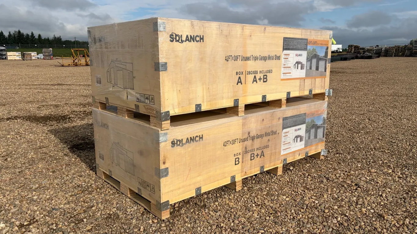 Unused 2026 SDLANCH 42' x 30' Triple Garage Metal Shed