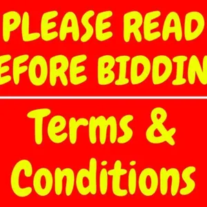 TERMS and CONDITIONS - Please read before bidding