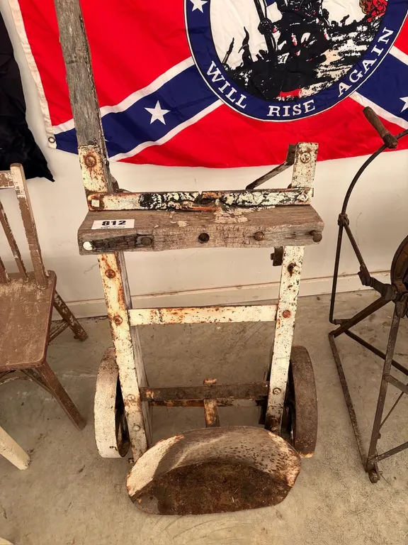 ANTIQUE WOOD AND METAL DOLLY