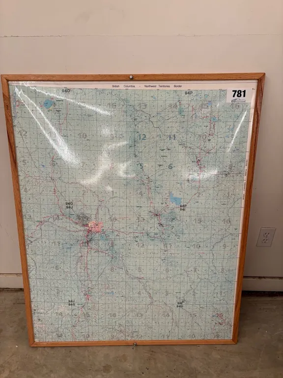FRAMED MAP BC/NWT BORDER