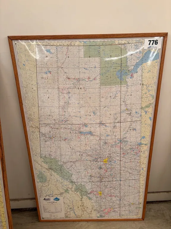 Framed Alberta Provincial Base Map