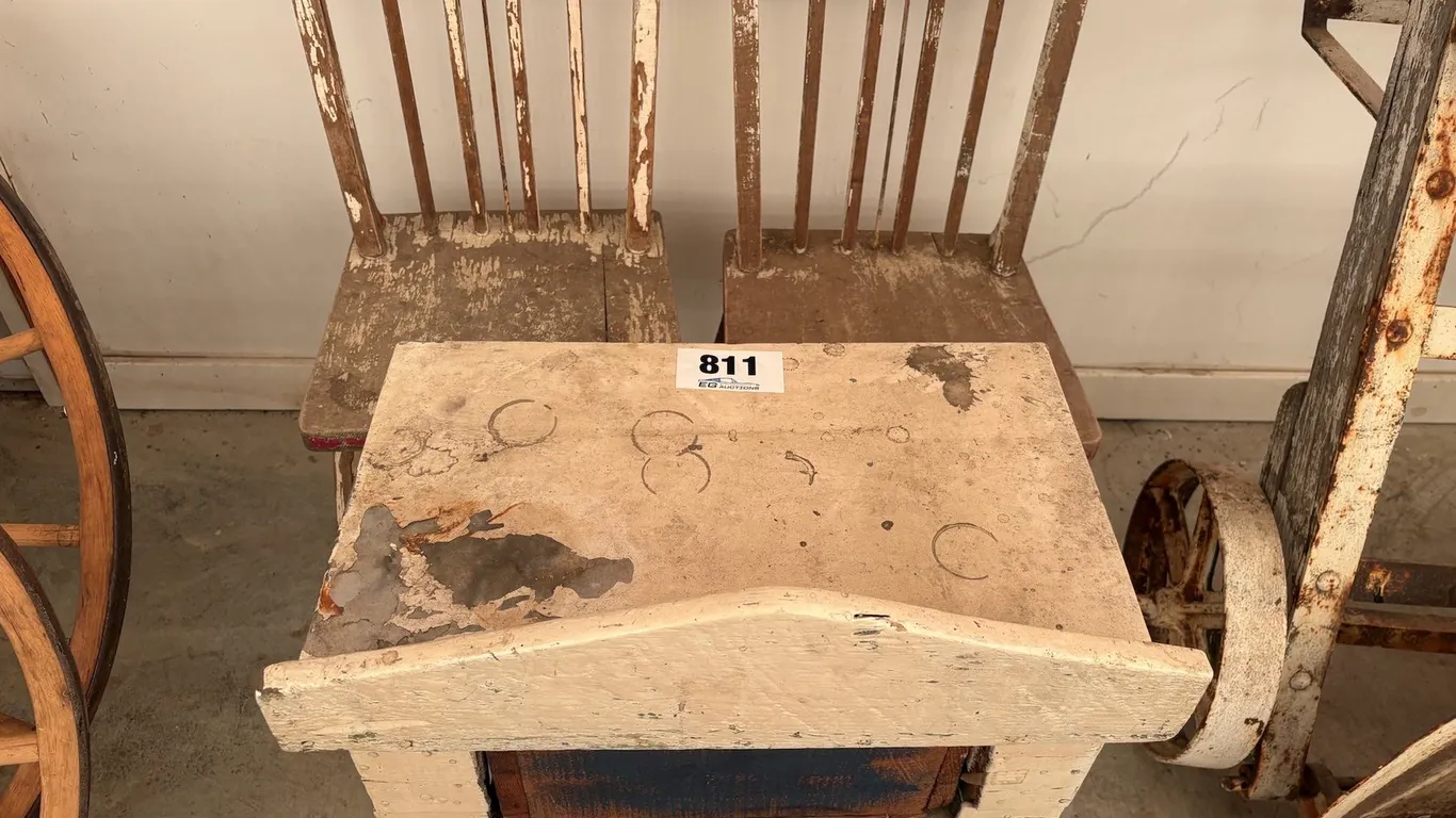 ANTIQUE CHAIRS & SCHOOL DESK