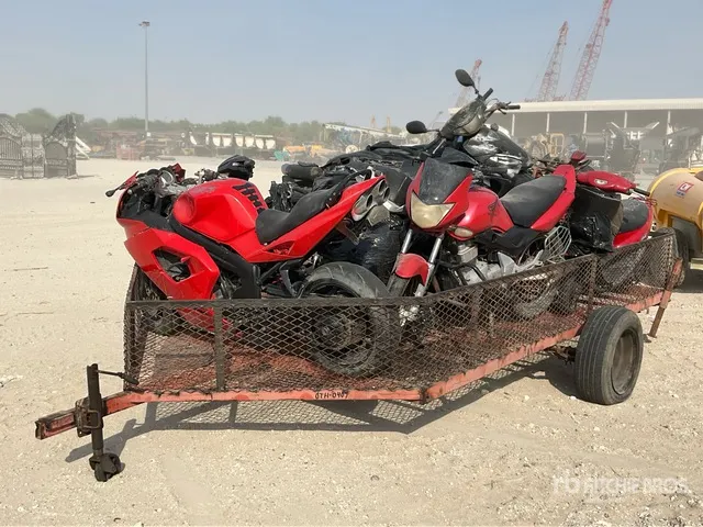 3.5 M S/A Tow Behind Trailer w/ Quantity of Scooter & Bike