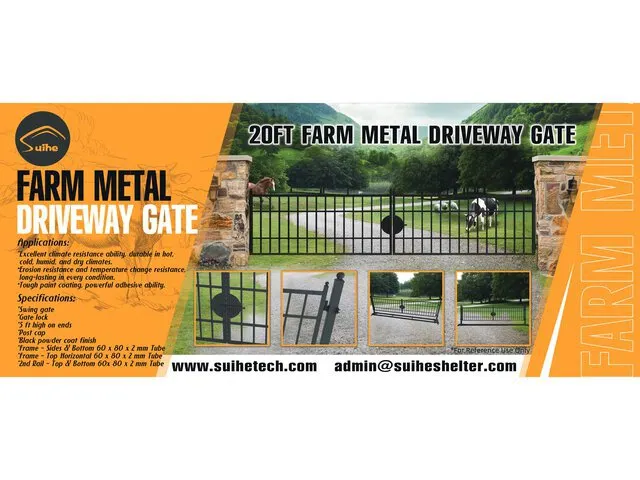 Quantity of (3) 2026 Suihe NFG-20FC-3 20 ft Farm Metal Driveway Gate (Unused)