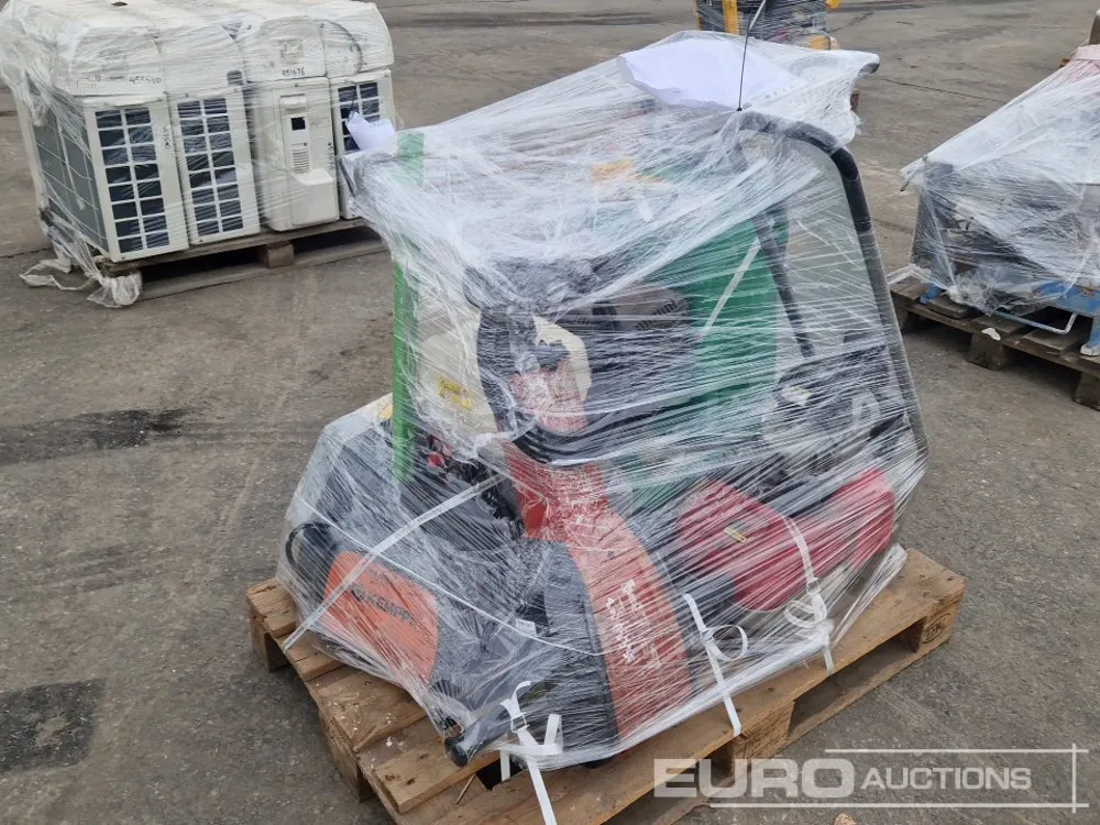 Pallet of Kempii150 Welder, Sharky500, HiltiTE3000, Sewpac F50 Compaction Plate, Hydrog Asphalt Saw
