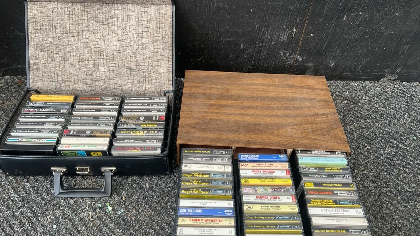 44 Country And Easy Listening Cassette Tapes With Cases