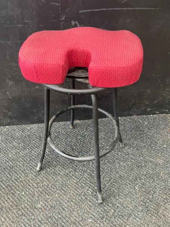 Bar Stool with Red Orthopaedic Seat Cushion