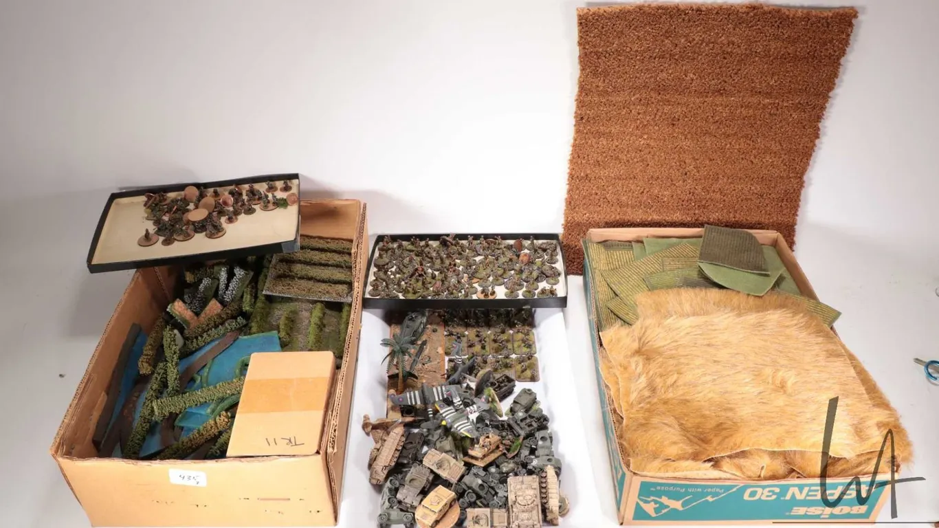 Selection of what appear to be 15mm scale American military models including airplanes, tanks, trans