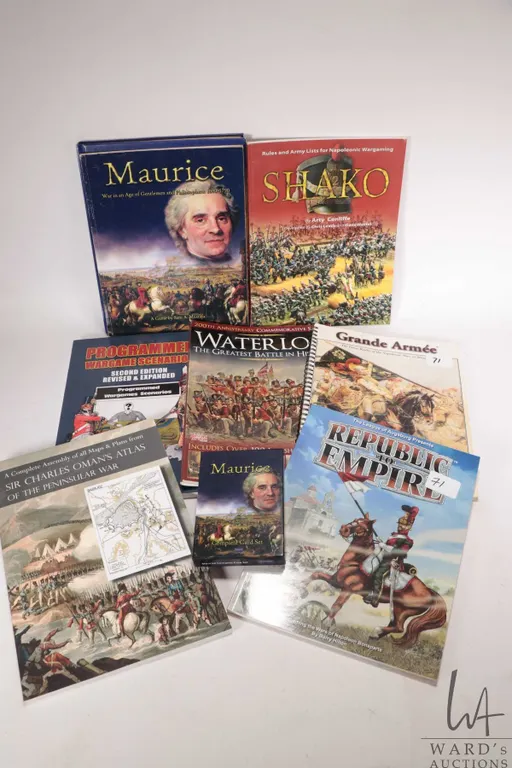 Selection of miniature gaming rules and companion books including " Grande Armee- The Great Battles