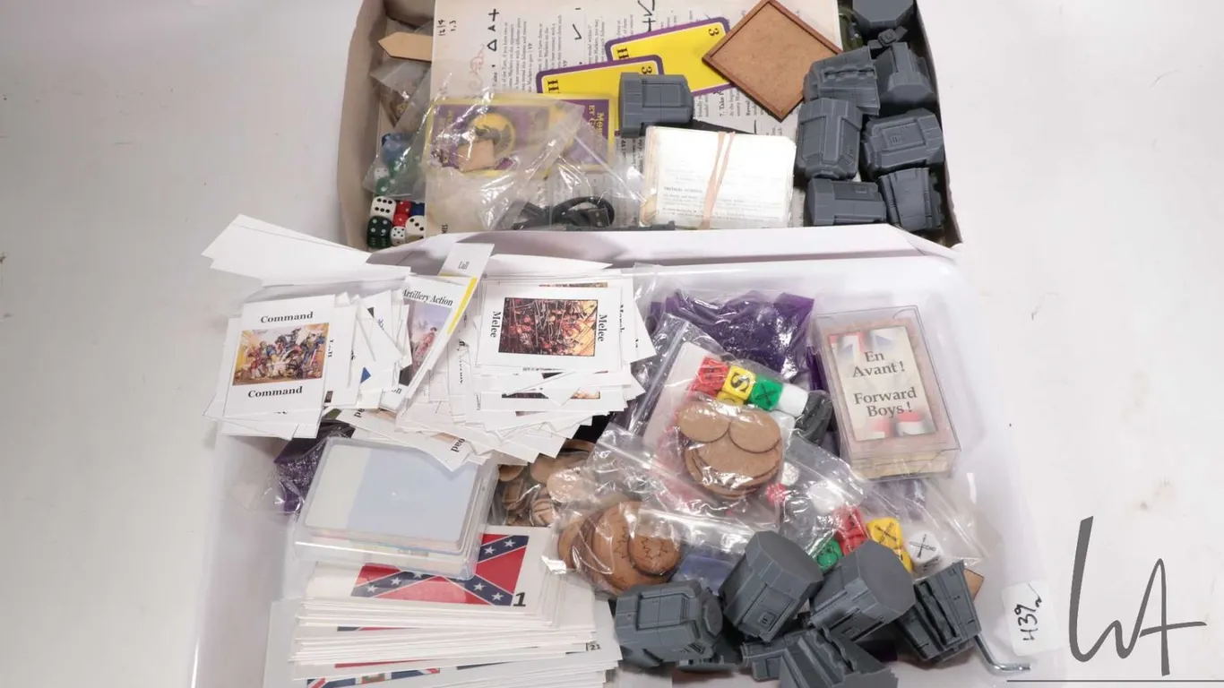 Selection of dice and wargaming accessories including card etc. for various games
