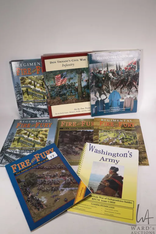 Selection of wargaming rule and command books including "Fire and Fury-The American Civil War in Min