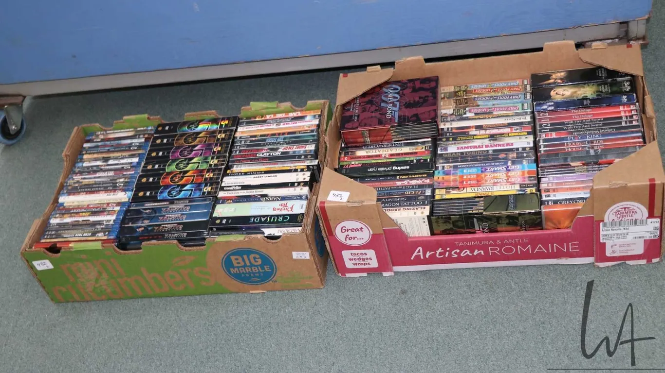 Large selection of DVDs including television shows and movies