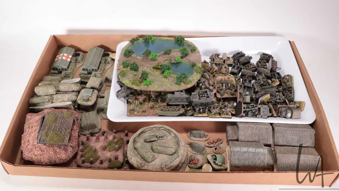 Selection of Vietnam/ Korean war American troop models and tanks,all individually and intricately ha