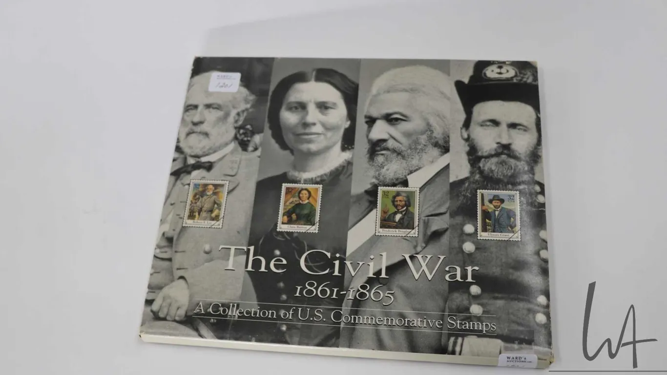 The Civil War: A Collection of U.S. Commemorative Stamps 1861-1865 including hardcovered book and 20