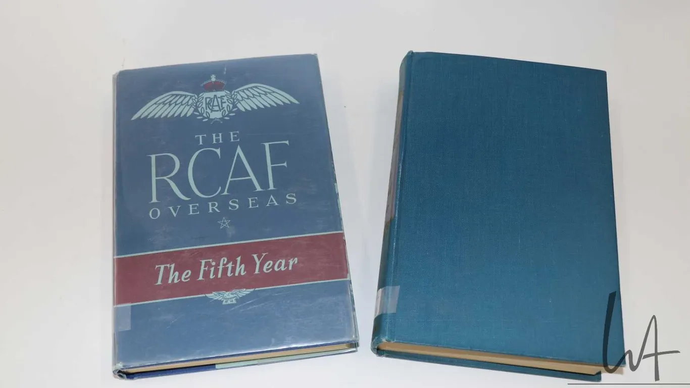 Two hardcover books "The RCAF Overseas" including "The Fifth Year" and "The Sixth Year"